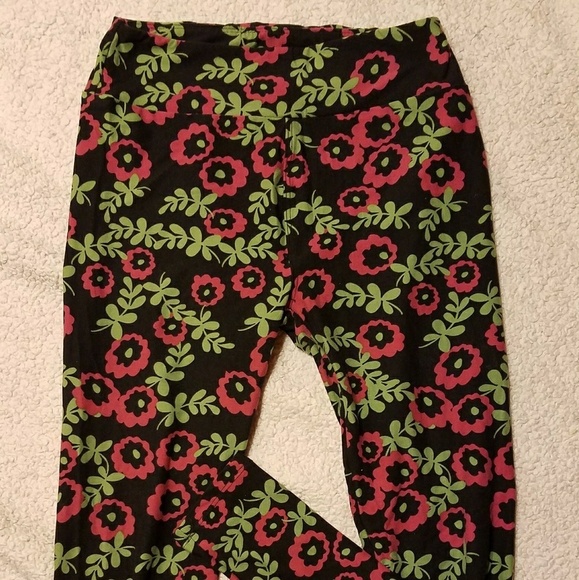 NWOT LulaRoe leggings one size flower vines - Picture 1 of 4